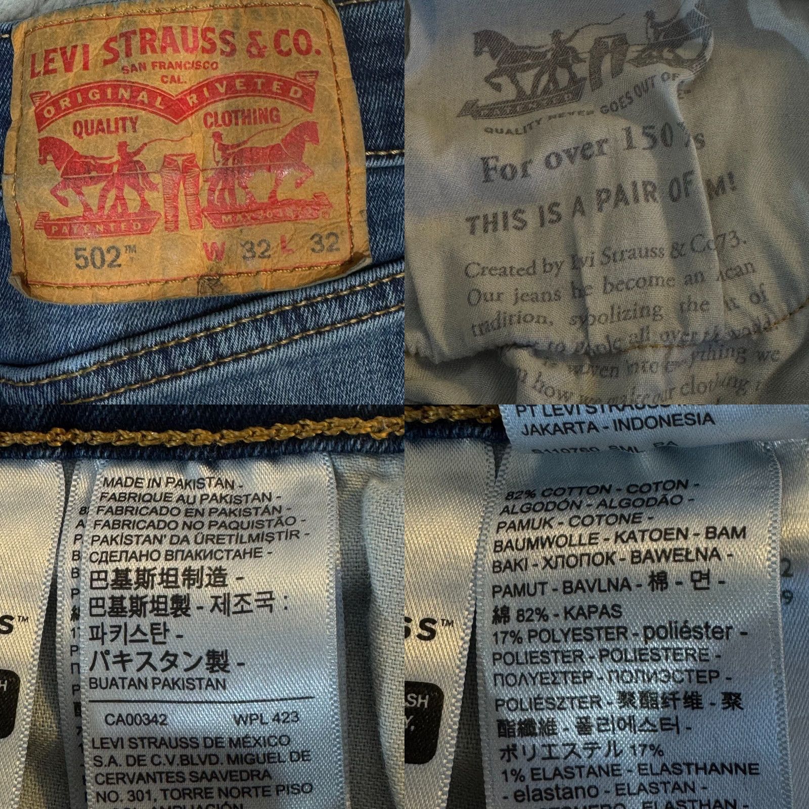 Levi's Levi's 502 Jeans 32x32 Blue Denim Stretch Mid-Rise Straight Leg Mens Size US 32 / EU 48 - 10 Thumbnail