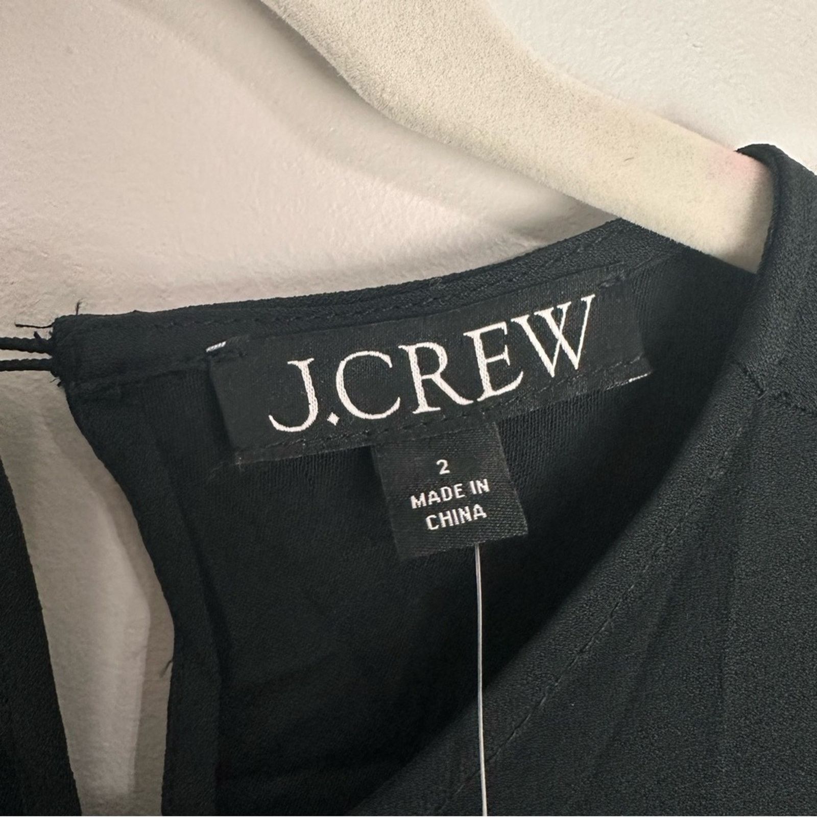 J.Crew J.CREW Shirred Waist Corset Top in Viscose Crepe Black 2 NWT Size XS / US 0-2 / IT 36-38 - 2 Thumbnail