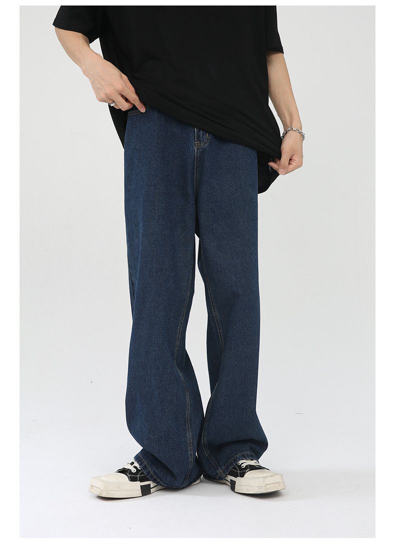 Japanese Brand × Jean Dark blue Japanese retro loose casual washed straight jeans Size US 32 / EU 48 - 5 Thumbnail