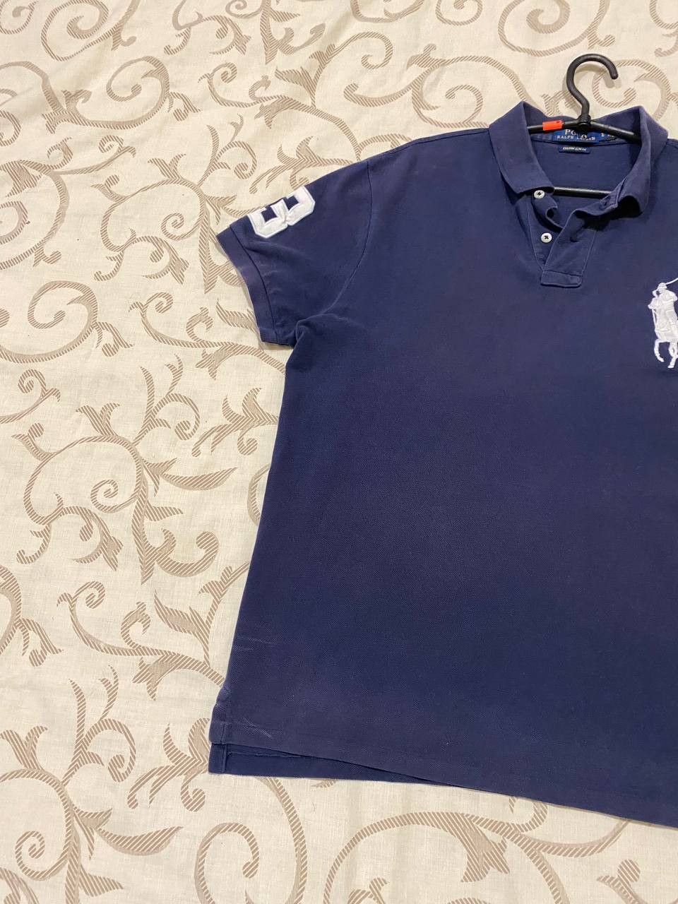 Polo Ralph Lauren Polo Ralph Lauren Big Pony #3 Navy Custom Fit Polo Shirt Size US L / EU 52-54 / 3 - 2 Thumbnail