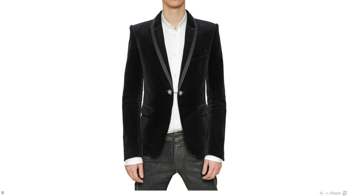Balmain Balmain FW12 Velvet Blazer Size 36S - 2 Thumbnail