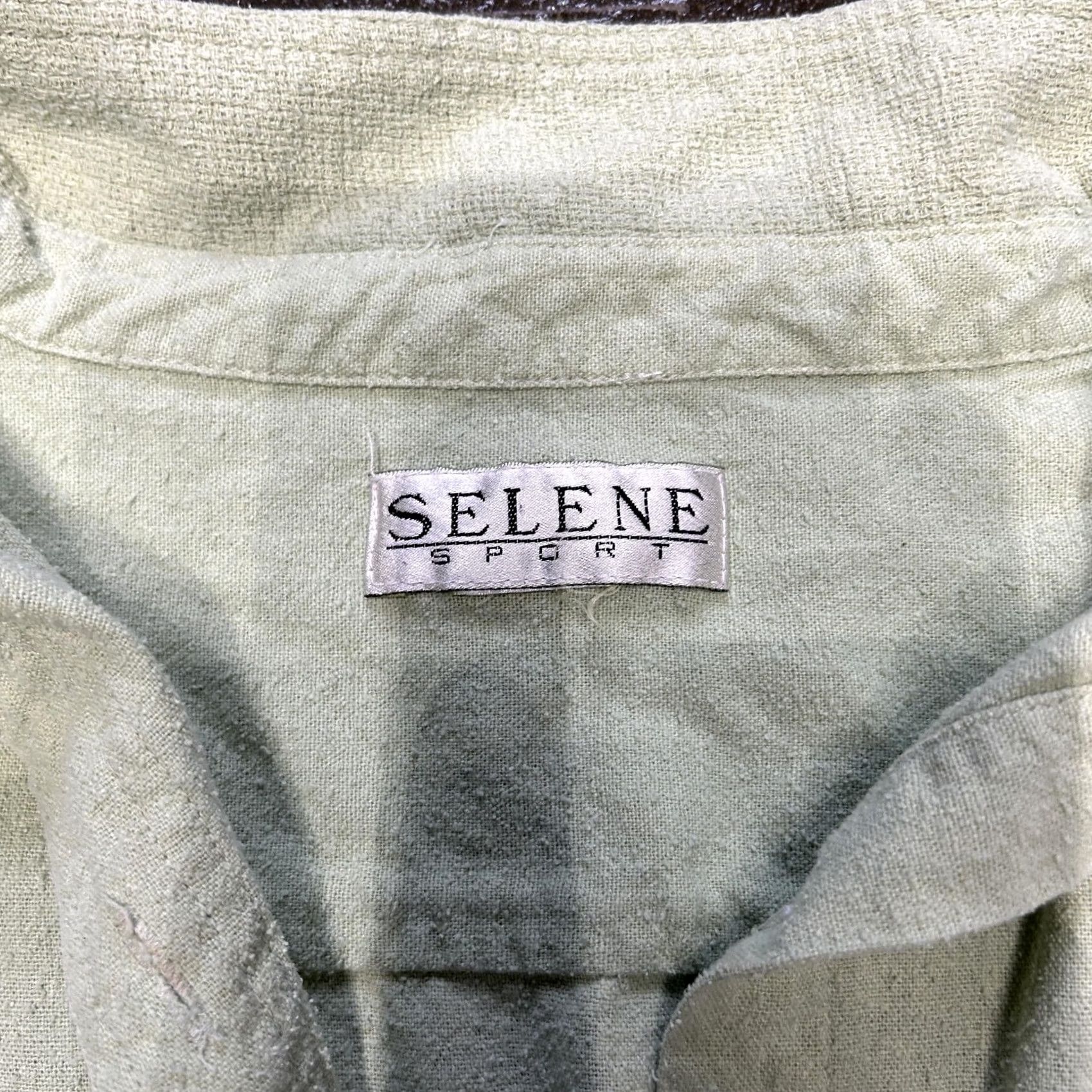 Vintage VINTAGE Selene Sport Shirt Womens XL Green Textured Short Sleeve Button Front Top Size XL / US 12-14 / IT 48-50 - 3 Thumbnail