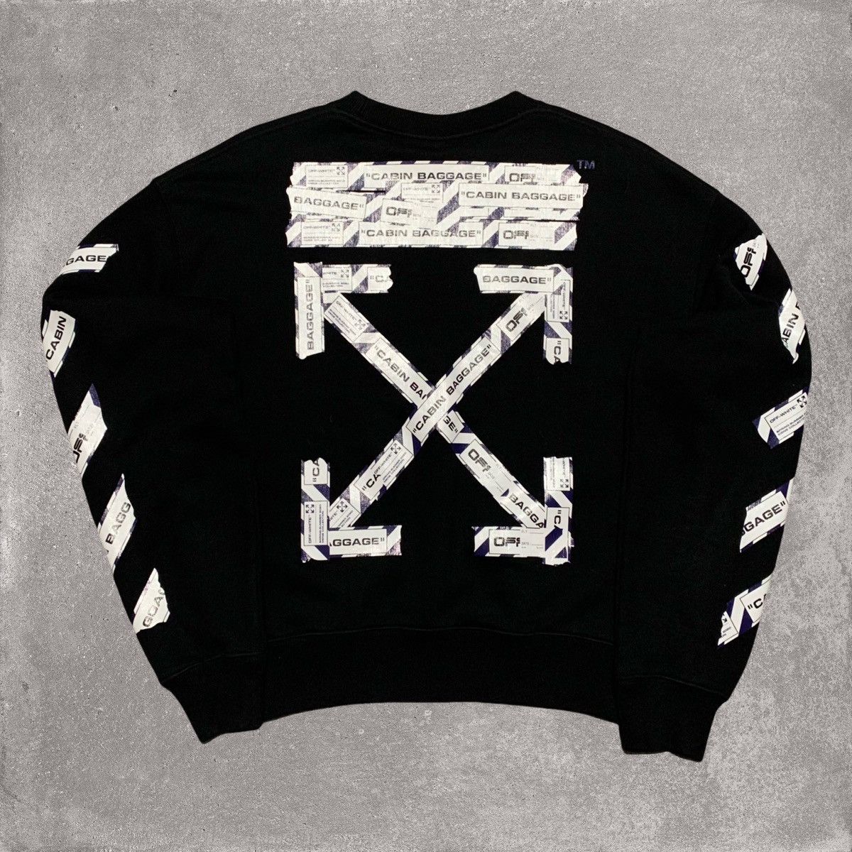 Off-White Off White XS Airport Arrows Black Sweatshirt Crewneck Virgil Size US XS / EU 42 / 0 - 1 Thumbnail