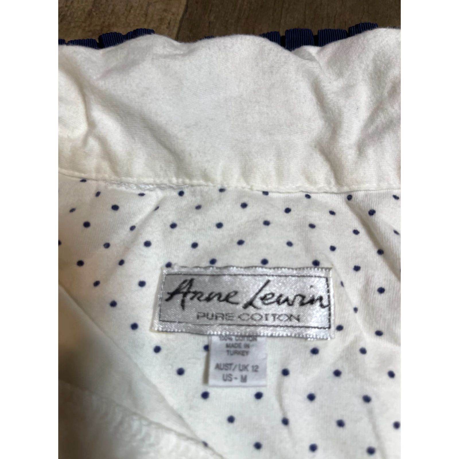 Annex Anne Lewin Top Womens M White Button-Up Long Sleeve Sheer Casual Wear Floral Shirt Size M / US 6-8 / IT 42-44 - 6 Thumbnail