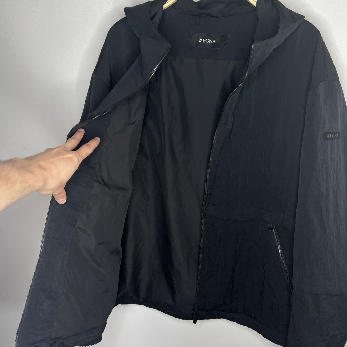 Ermenegildo Zegna Ermenegildo Zegna Light Nylon Black Jacket Windbreaker Size US XXL / EU 58 / 5 - 10 Thumbnail