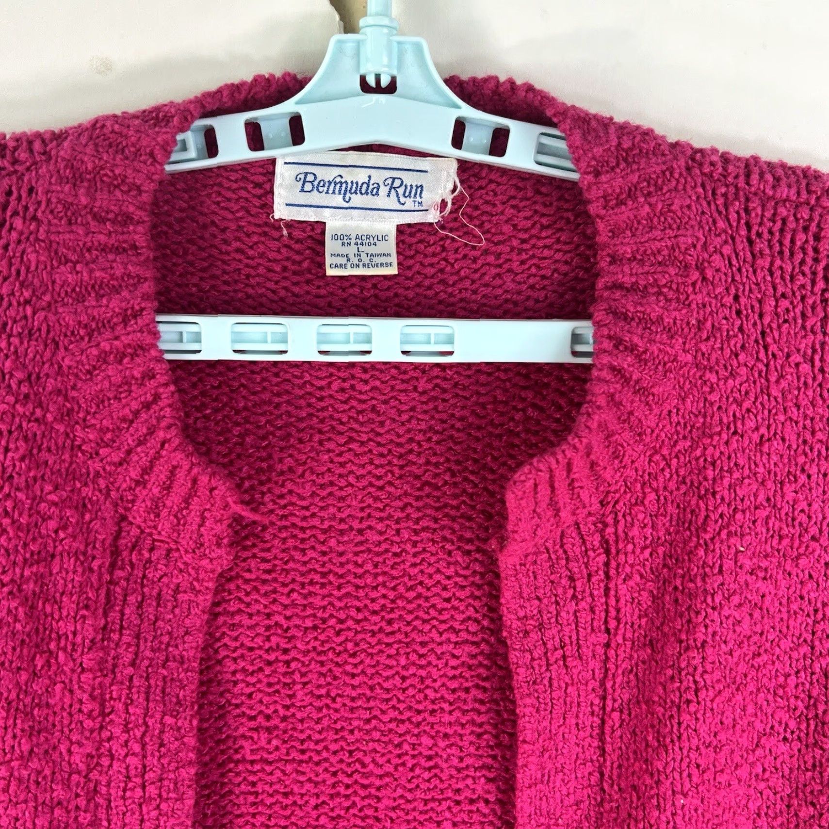 Vintage VINTAGE Bermuda Run Open Front Cardigan Sweater Women's Size L Crayola Pink Pockets Size L / US 10 / IT 46 - 2 Thumbnail