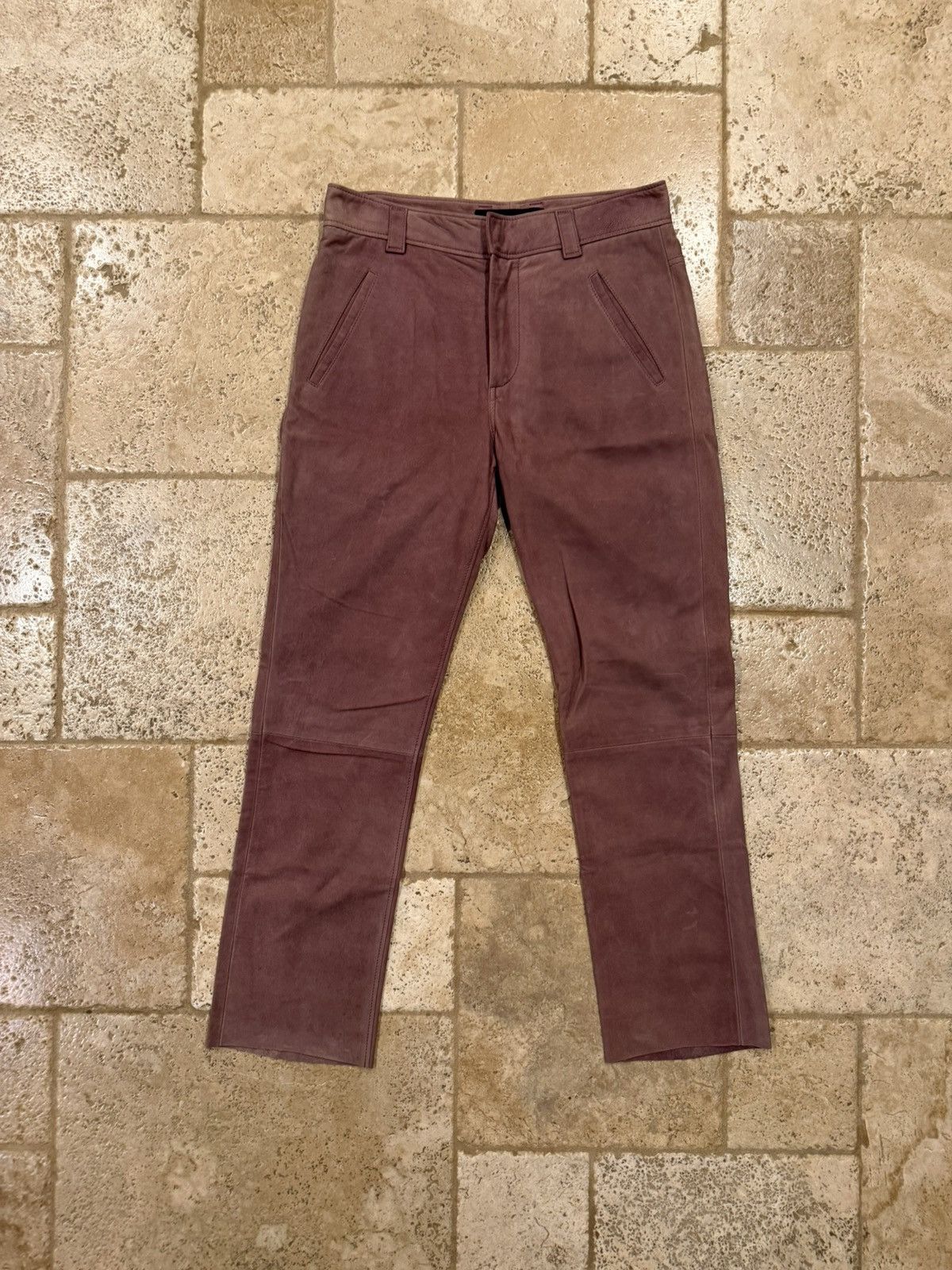 Haider Ackermann Haider Ackermann Sample Suede Leather Mauve Trouser Pants Size US 31 - 3 Thumbnail
