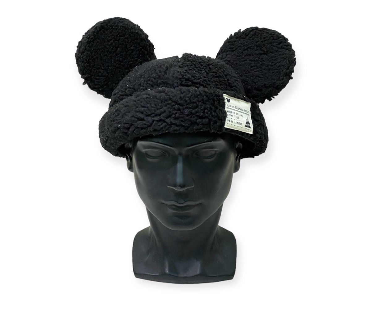 image of Disney Mickey Mouse Fleece Bunny Horn Beanie Hat in Black, Men's