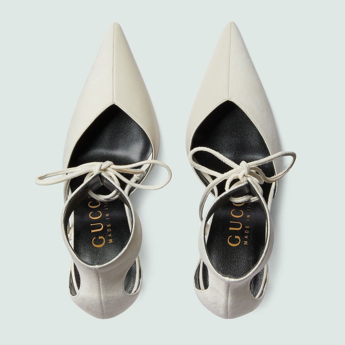 Gucci o1s1wg110225 Women's High Heel Pumps With Ankle Cuff White Size US 11 / IT 41 - 5 Thumbnail