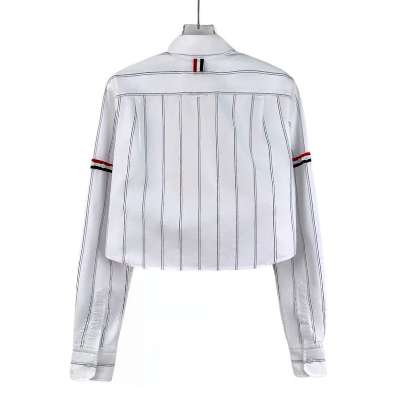 Thom Browne Thom browne White striped cotton double-sleeved lapel singl Size US XXS / EU 40 - 2 Thumbnail