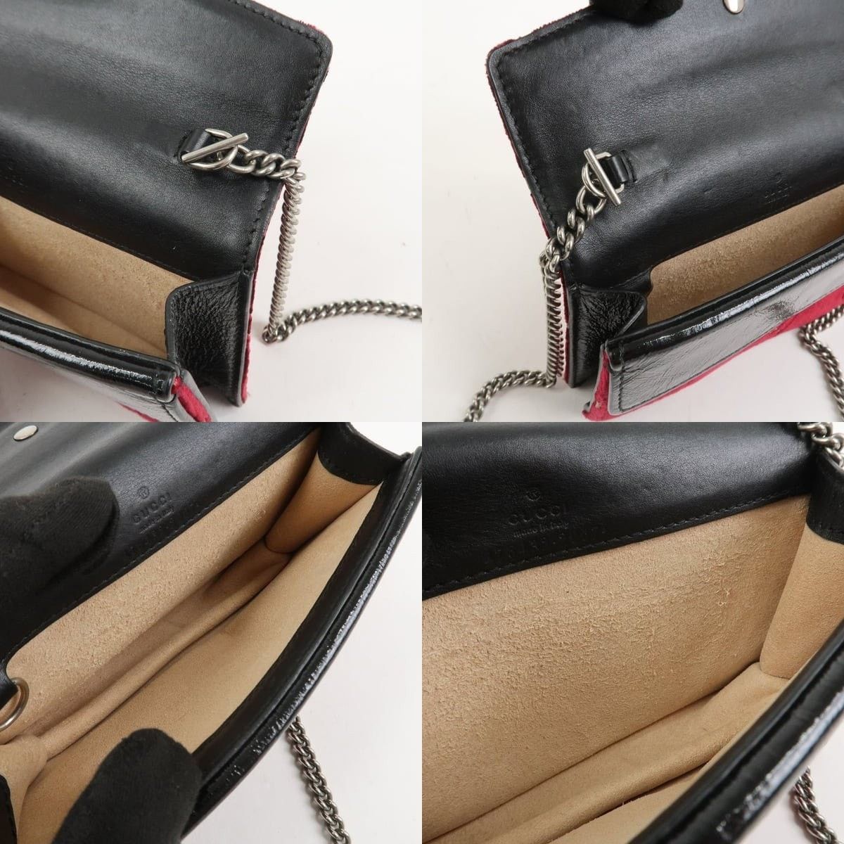 Gucci Gucci Dionysus Super Mini Velvet Flap Bag Red Size ONE SIZE - 7 Thumbnail