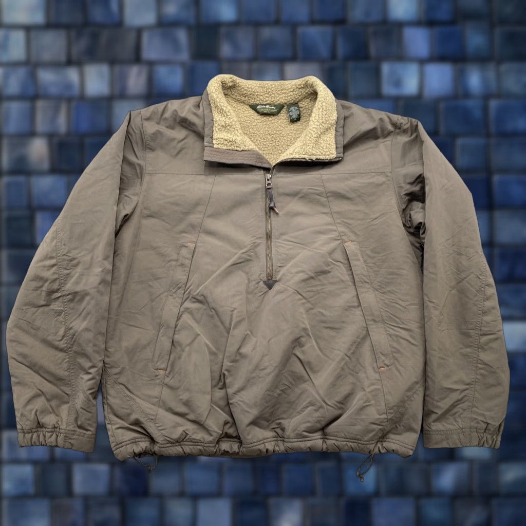 Eddie Bauer Eddie Bauer 1/2 Zip Sherpa Lined Nylon Jacket Men’s XL Green Mens Size US XL / EU 56 / 4 - 1 Thumbnail