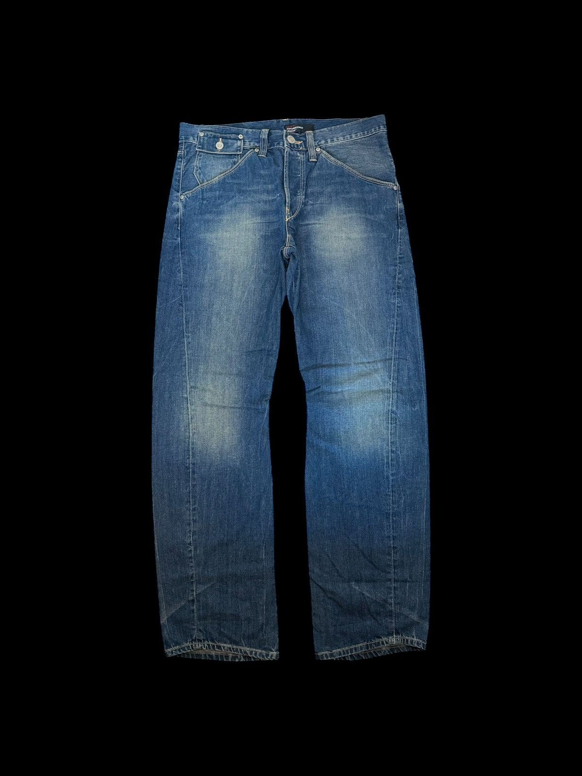Levi's Levi’s Engineered Navy Washed Baggy Flared Denim Jeans Y2K Size US 32 / EU 48 - 5 Thumbnail