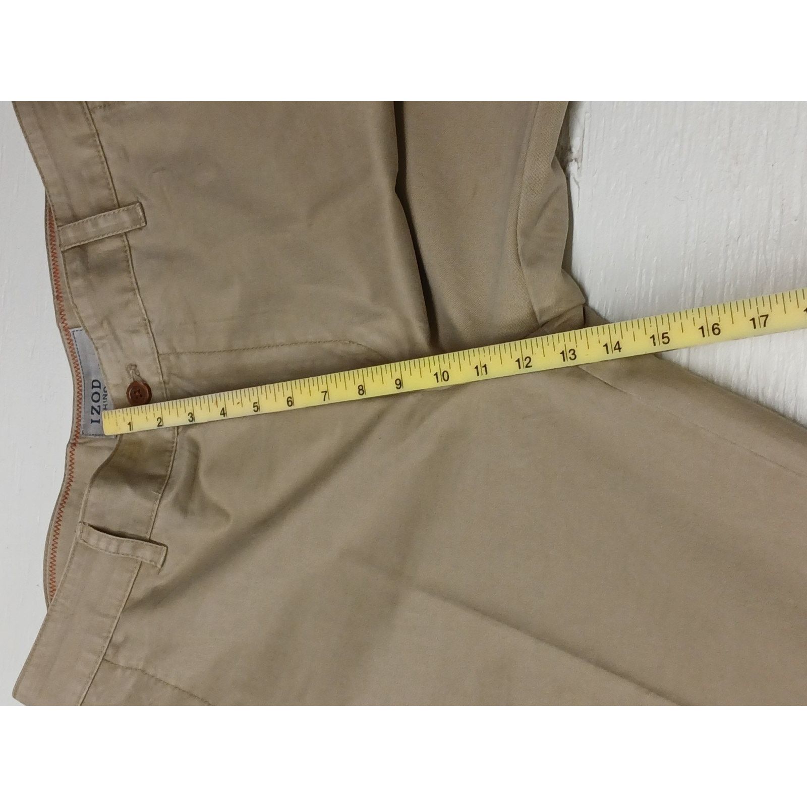 Izod Izod (38x30) Classic Chino Style Khaki Beige Dress Pants Size US 38 / EU 54 - 4 Thumbnail