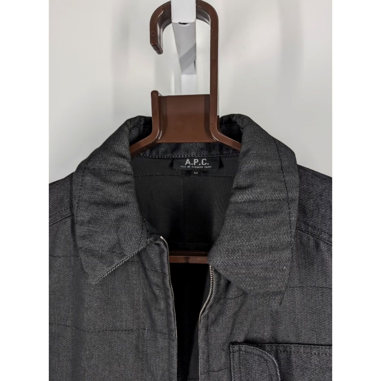 Denime VINTAGE APC Trucker Jacket Women M Indigo Denim Quilted Riri Zip France Size M / US 6-8 / IT 42-44 - 5 Thumbnail