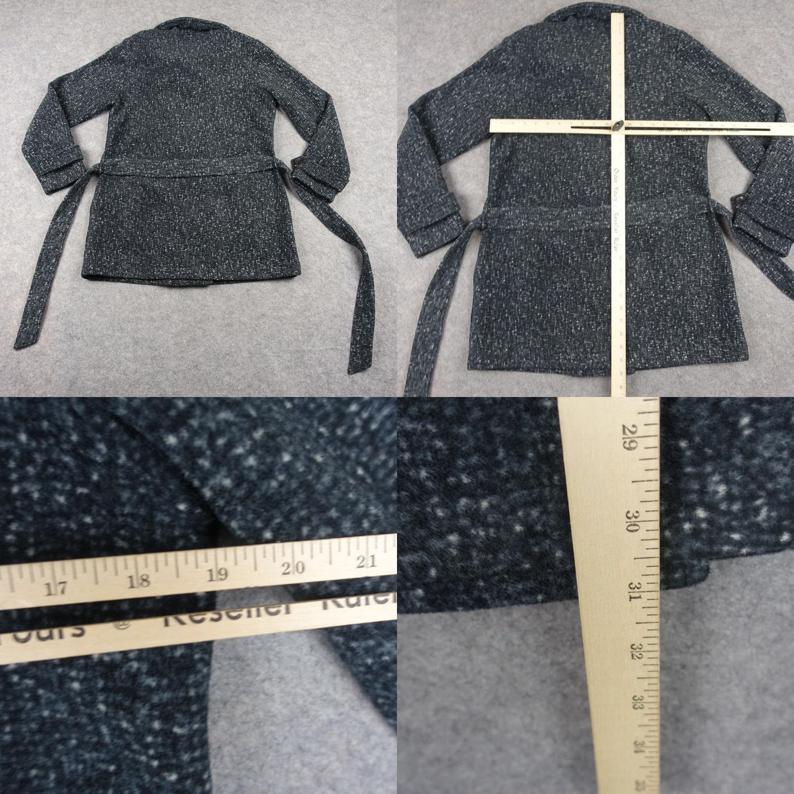 Ike Behar IKE BEHAR Coat Womens L Gray Pea Coat Mid-Length Belted Double Breasted Lined Winter Size L / US 10 / IT 46 - 8 Thumbnail