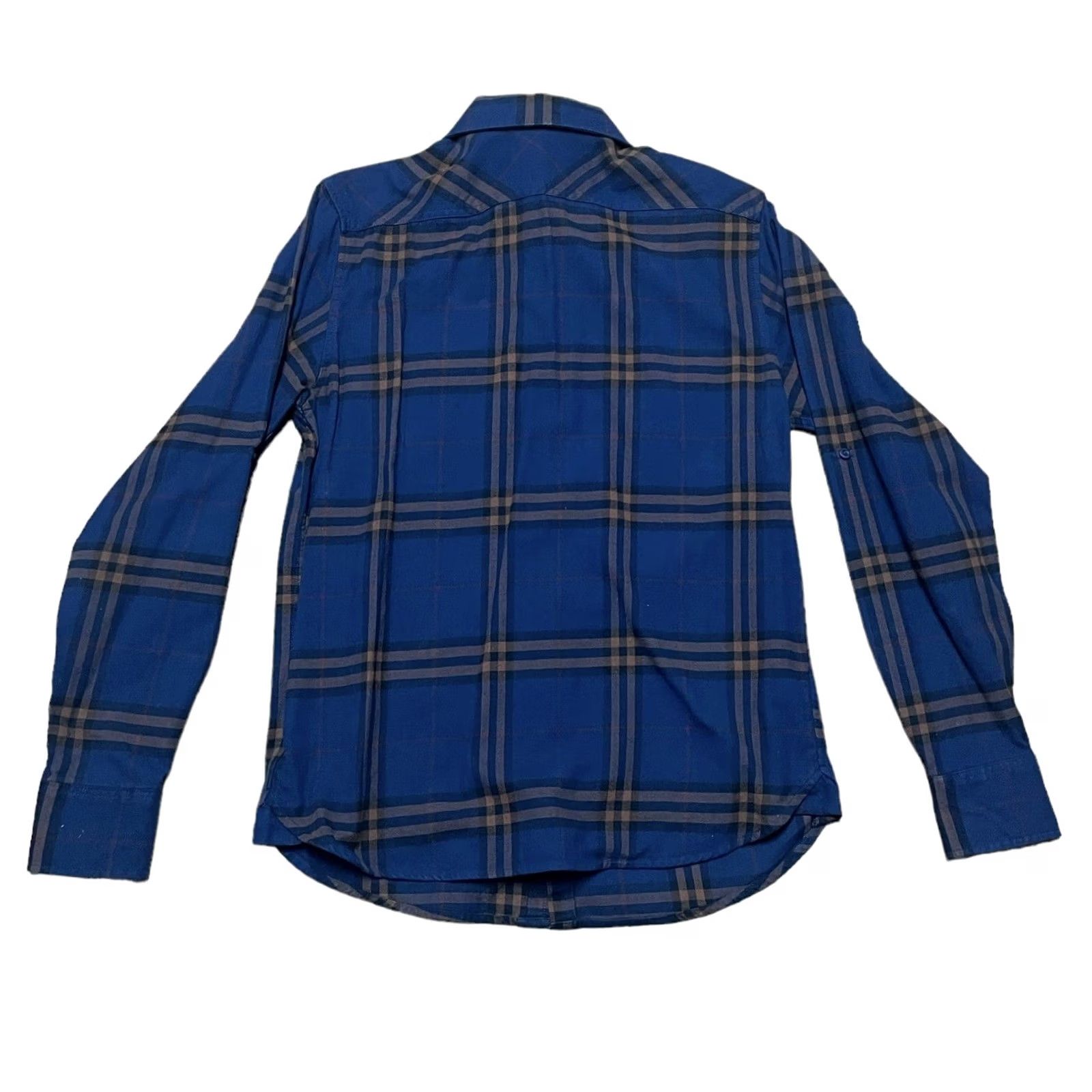 Lee Lee Dungarees Button-Up Shirt Plaid Flannel Long Sleeve Medium Blue Orange, M, Cotton/Polyester, Casual Workwear, Men Size US M / EU 48-50 / 2 - 7 Thumbnail