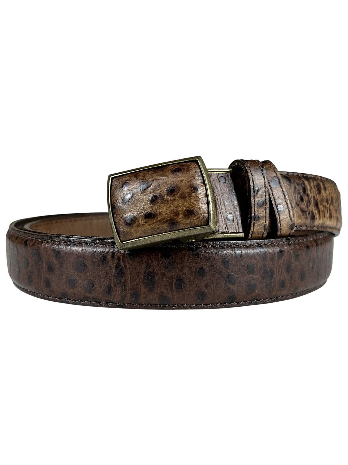 Comme des Garcons Comme des Garcons Homme Ostrich Leather Pattern Buckle Belt Size ONE SIZE - 1 Thumbnail