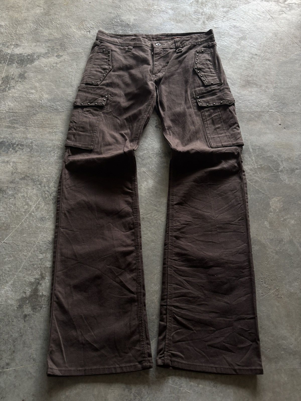Japanese Brand NICOLE CLUB FOR MEN flare cargo studded japanese grunge punk Size US 30 / EU 46 - 1 Thumbnail