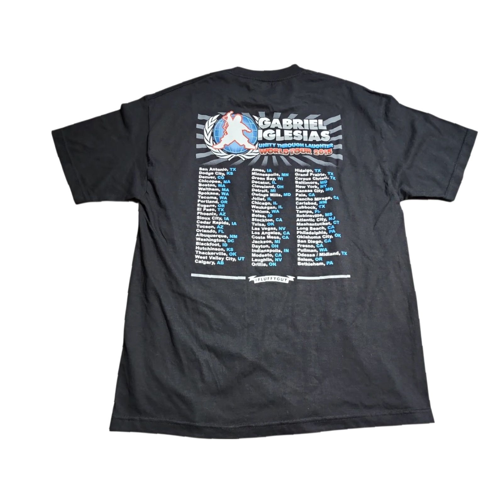 Doublet Gabriel Iglesias Unity Through Laughter World Tour 2015 T-Shirt Mens XL Black Double-Sided Size US XL / EU 56 / 4 - 2 Thumbnail