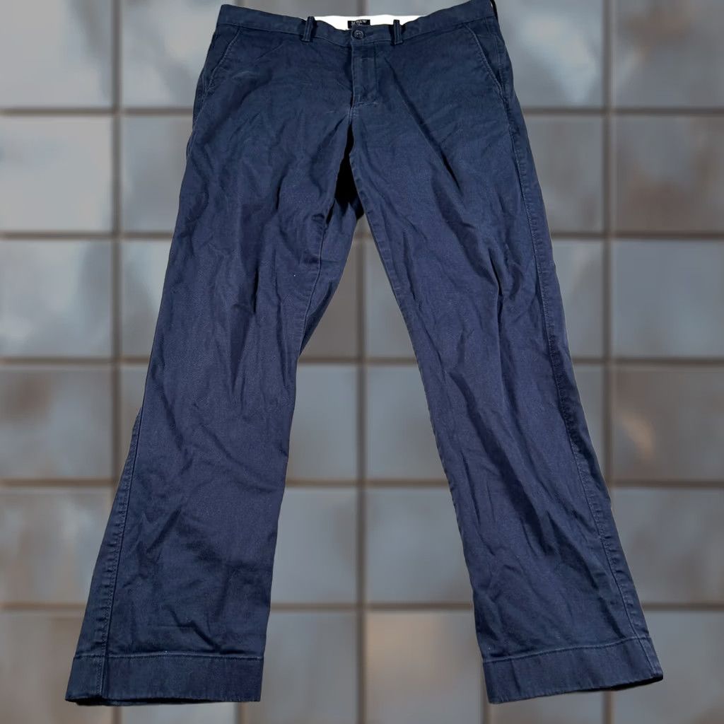 J.Crew J.CREW Chino Pants Mens 34x28 Blue Straight Flat Front Button Zipper Casual Everyday Preppy Golf City Mens Size US 34 / EU 50 - 1 Thumbnail