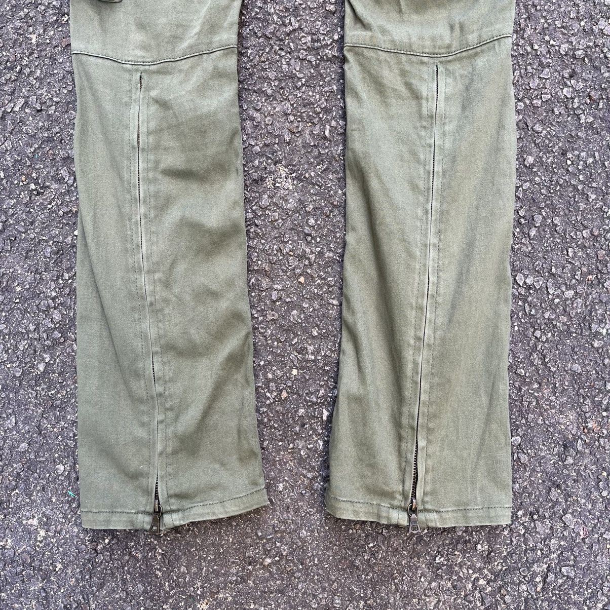 Hysteric Glamour Flared Cargo Green Pants NO ID Japan Multi Pockets Bootcut Size US 29 - 14 Thumbnail