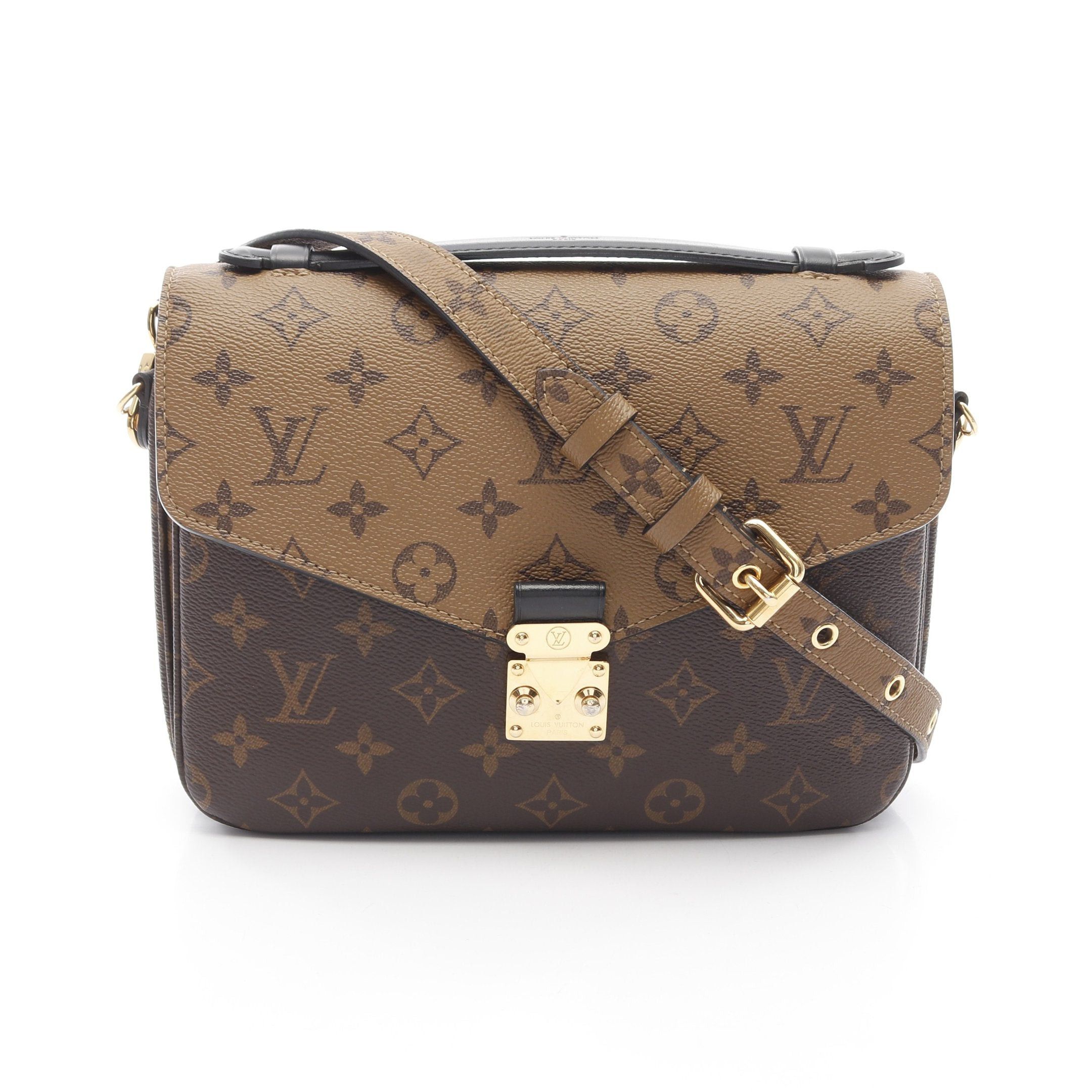 Louis Vuitton Louis Vuitton Pochette Metis Mm Monogram Reverse Handbag Leather Brown Black Size ONE SIZE - 1 Thumbnail