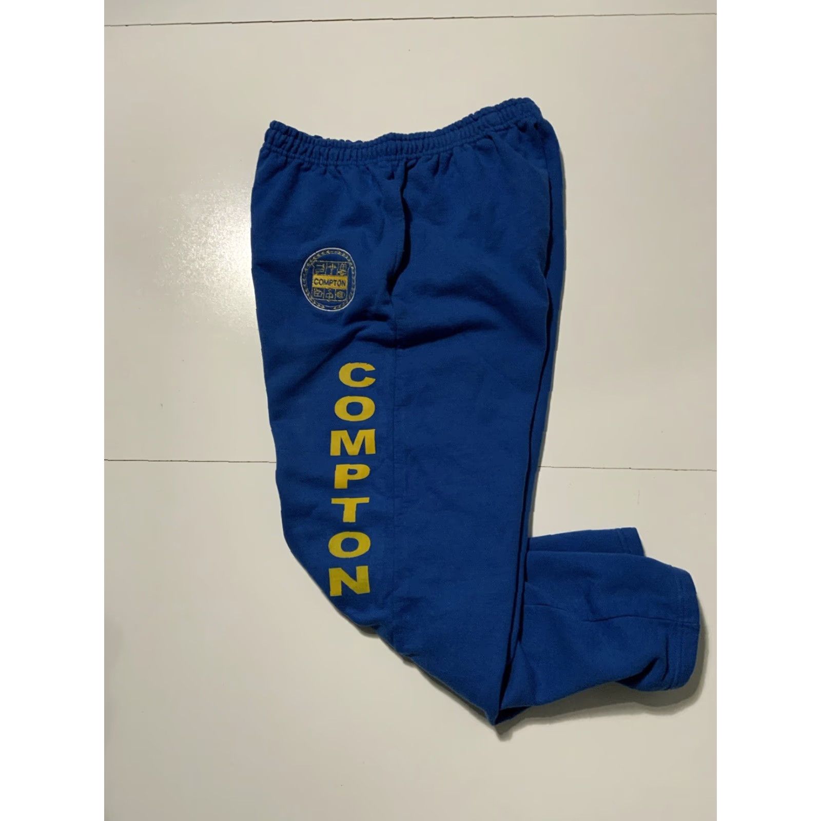 Gildan VINTAGE City Of Compton California Embroidered Blue Fleece Wide-Leg Sweatpants M Adult Blue Wide Leg Sweatpants Mens Size US 31 - 2 Thumbnail
