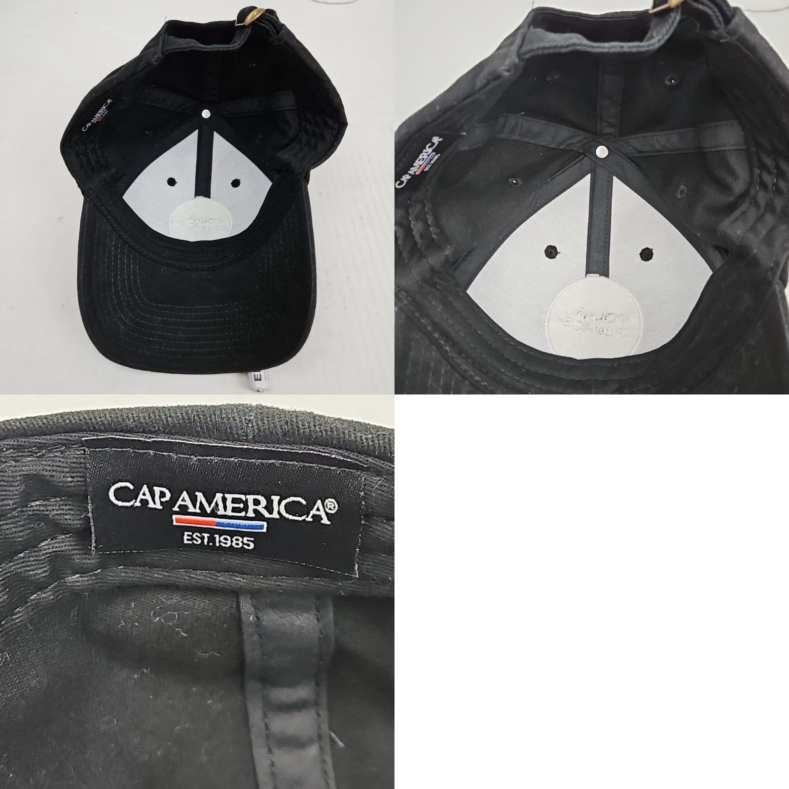 Vintage Cap America Hat Men's Adjustable Strapback Black Embroidered Size ONE SIZE - 8 Thumbnail
