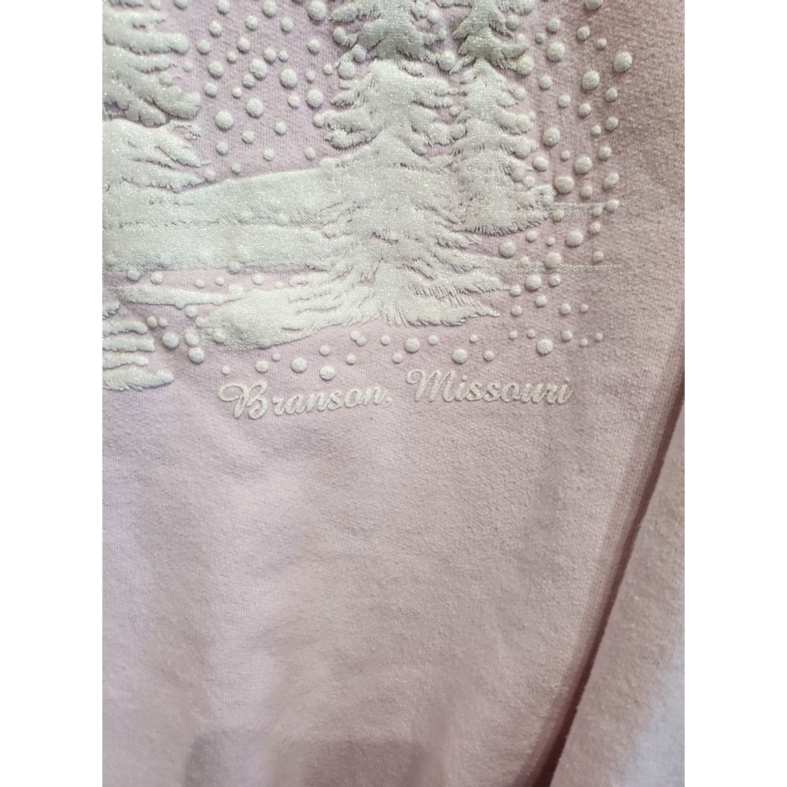 Jerzees VINTAGE Jerzees Puff Paint Pastel Pink Crewneck Sweatshirt Mens XL 80s Branson MO Barbie Christmas Winter Size US XL / EU 56 / 4 - 2 Thumbnail