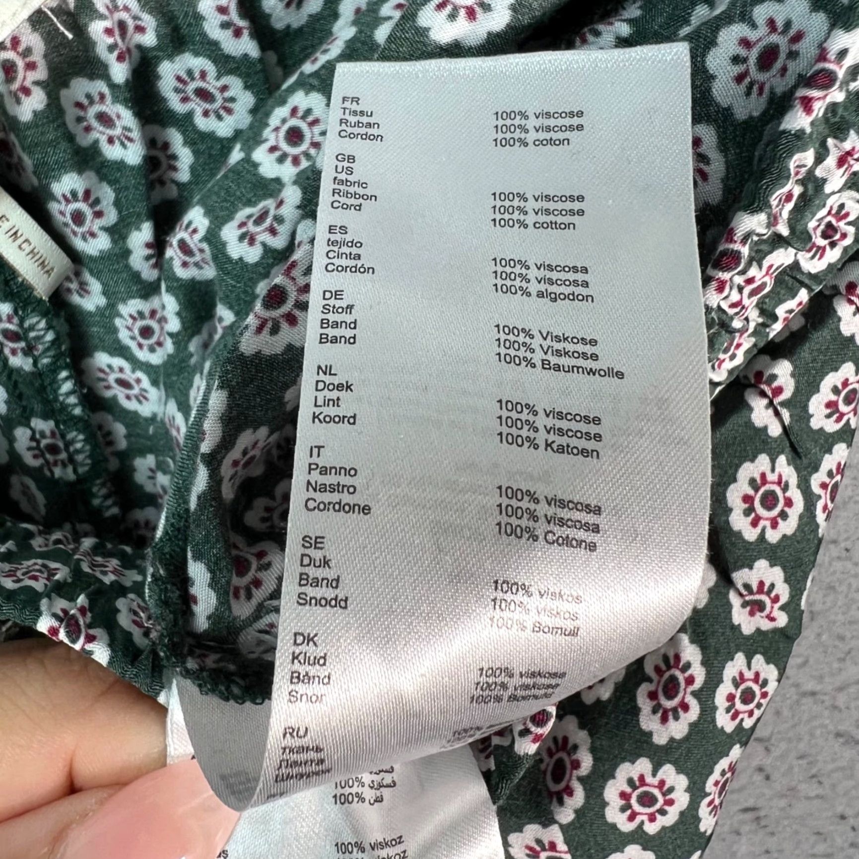 Maje Maje Pants Womens 1 Floral Wide-Leg Side Stripes 100% Viscose Elastic Casual Summer Fall Spring Green Womens Size 25" / US 0 / IT 36 - 4 Thumbnail