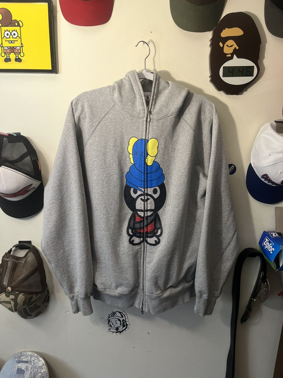 2005 Bape x Kaws Baby Milo Bendy Full Zip Hoodie Large