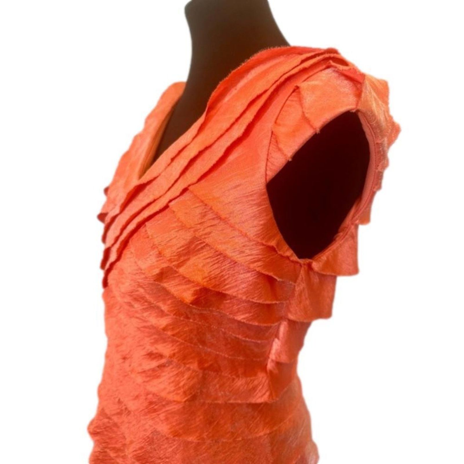 Designer Stylish London Times Petite Ruffled Dress Size M / US 6-8 / IT 42-44 - 2 Thumbnail