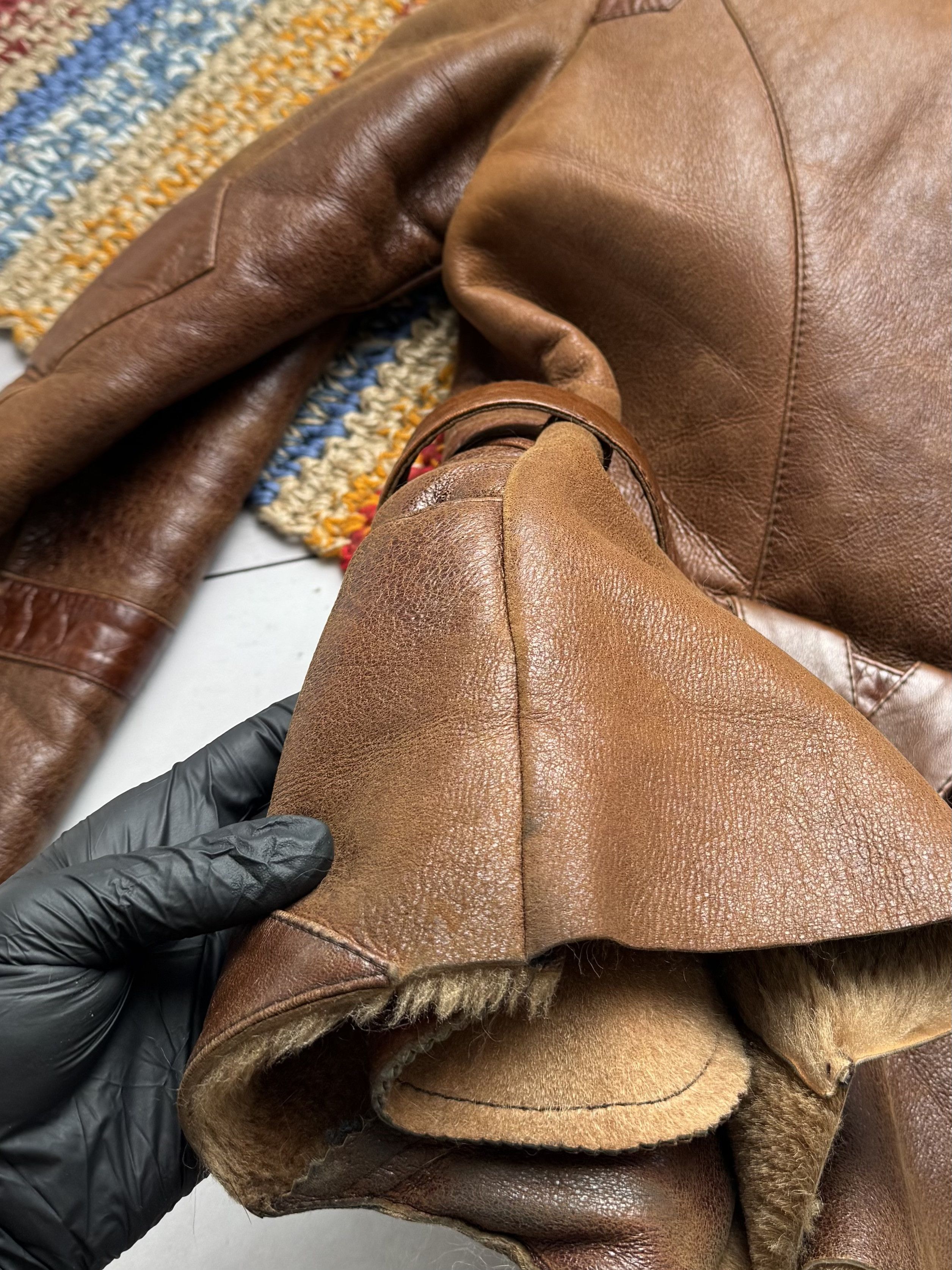 Japanese Brand Vintage Real Sheepskin Coat (E4) Size S / US 4 / IT 40 - 16 Thumbnail