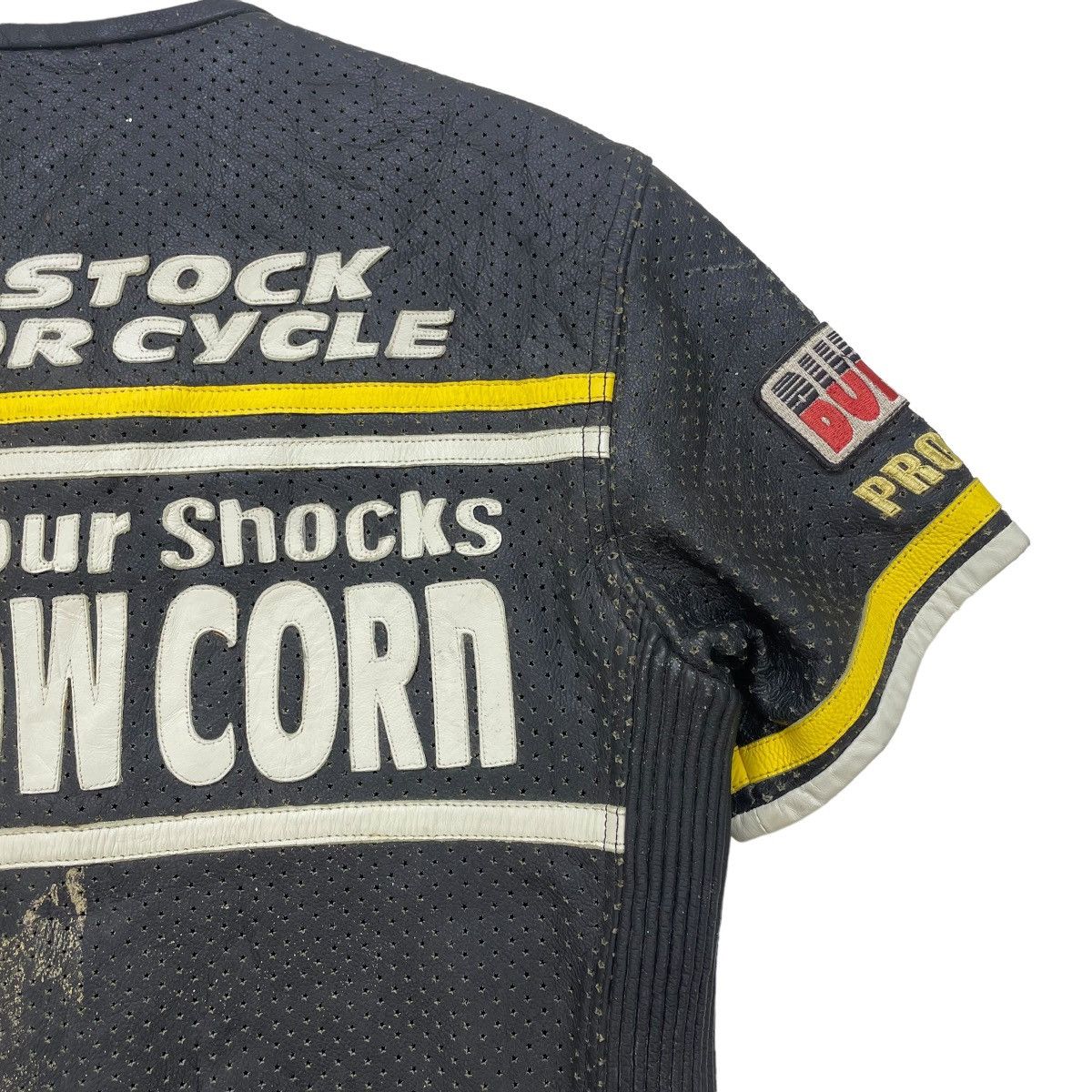 Japanese Brand Black Running Racing Yellowcorn GenuineLeather Short Sleeve Size US L / EU 52-54 / 3 - 9 Thumbnail