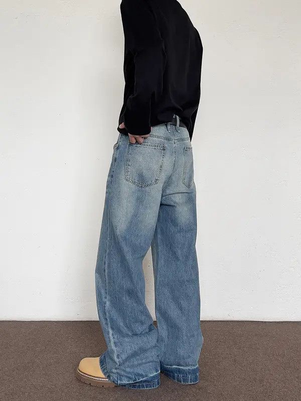VIBE Blue Baggy Wide Leg Jeans Size US 30 / EU 46 - 8 Thumbnail