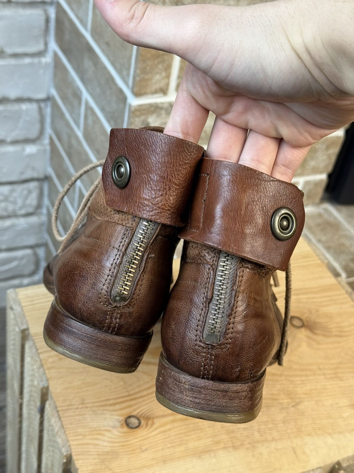 A.S.98 × Vintage A.S 98 Airstep Brown Leather Zip Biker Avant Gard Boots Size US 9 / IT 39 - 9 Thumbnail