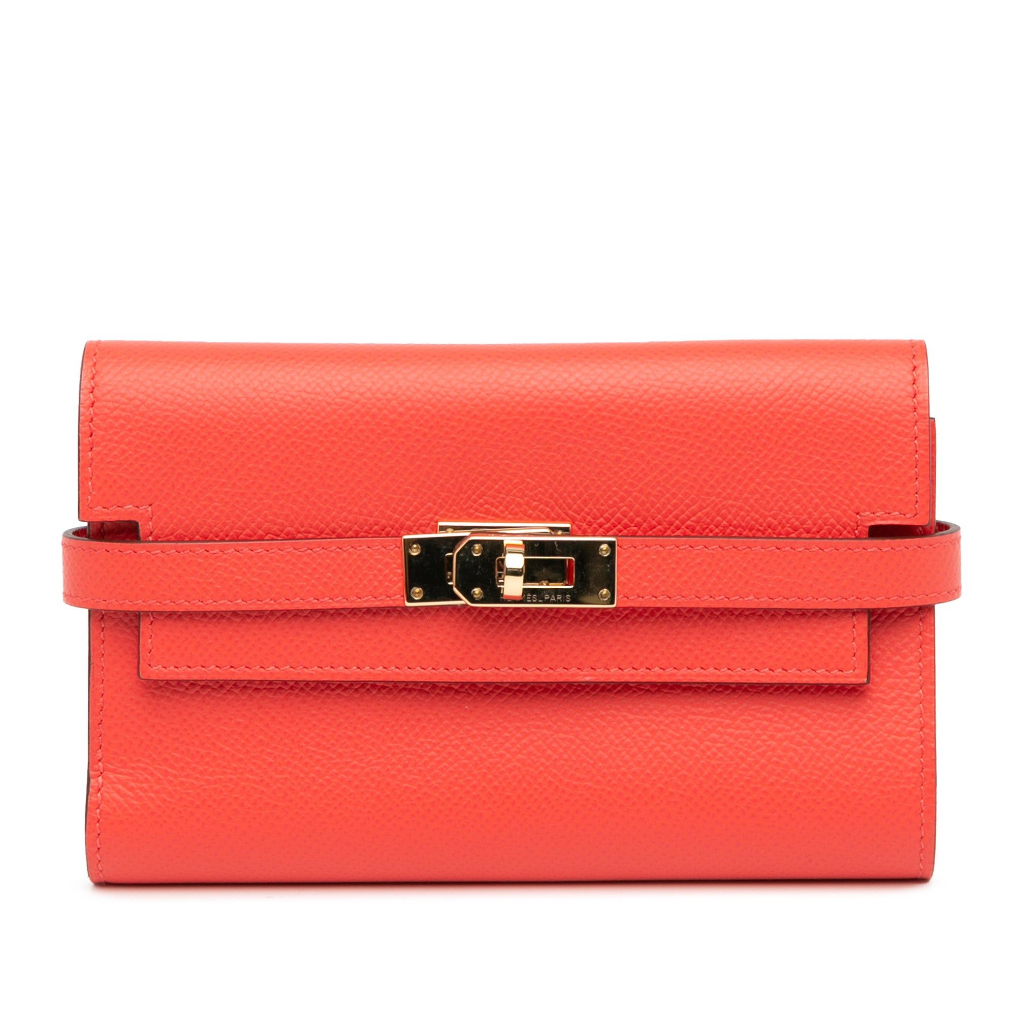 Hermes Hermès Medium Epsom Kelly Depliant Wallet Red Size ONE SIZE - 1 Thumbnail