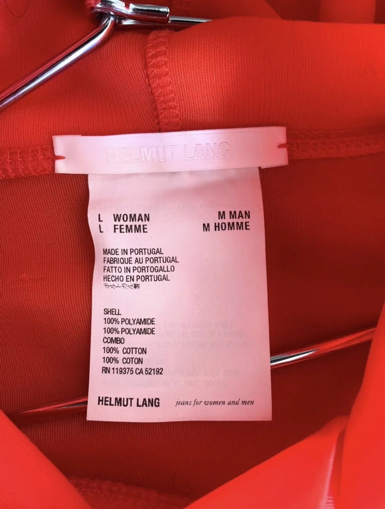 Helmut Lang Lava Red Standard Hoodie Size US M / EU 48-50 / 2 - 4 Thumbnail