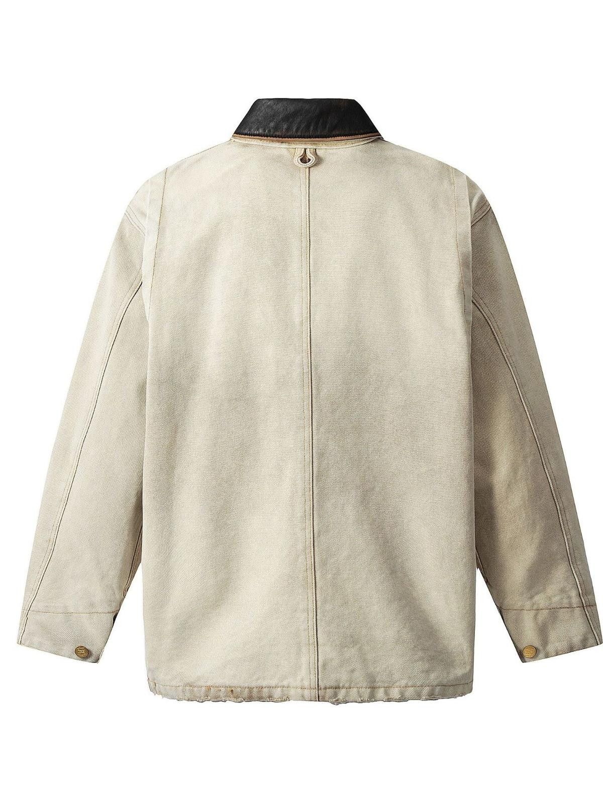 Japanese Brand Beige Utility Jacket with Black Collar Size US M / EU 48-50 / 2 - 3 Thumbnail