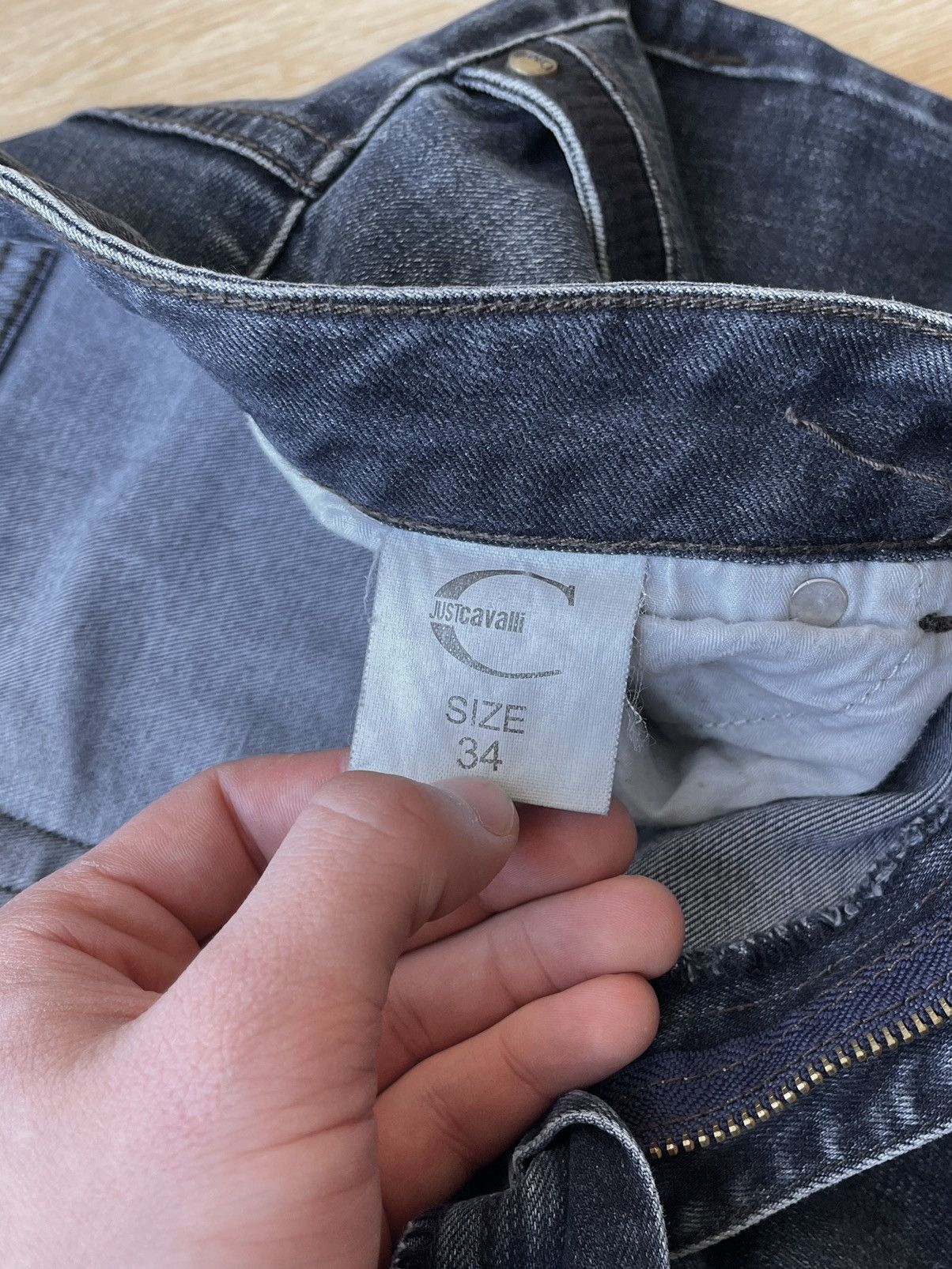 Just Cavalli Just Cavalli Vintage Y2K Embroidered Washed Denim Jeans Size US 34 / EU 50 - 12 Thumbnail