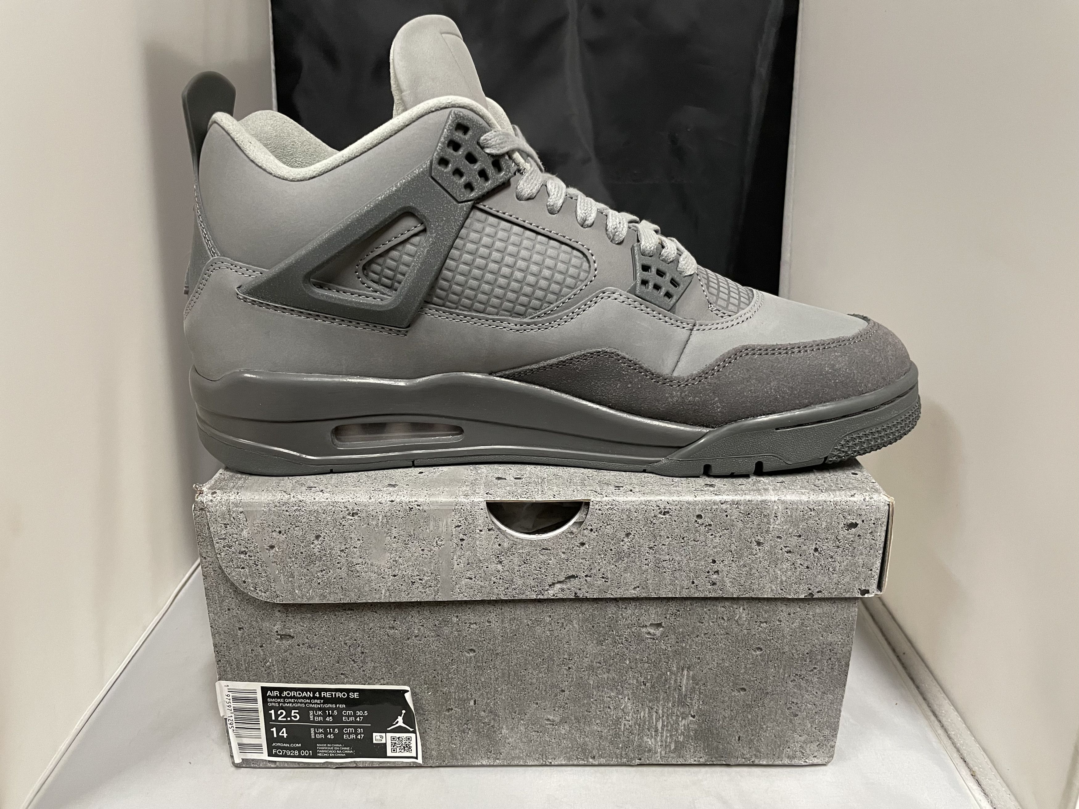 Jordan Brand Air Jordan 4 Retro SE 'Smoke Grey/Iron Grey' FQ7928 001 Size US 12.5 / EU 45-46 - 9 Thumbnail