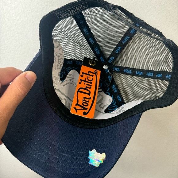 Designer × Von Dutch NWT VON DUTCH NAVY BLACK TRUCKER HAT Size ONE SIZE - 2 Thumbnail