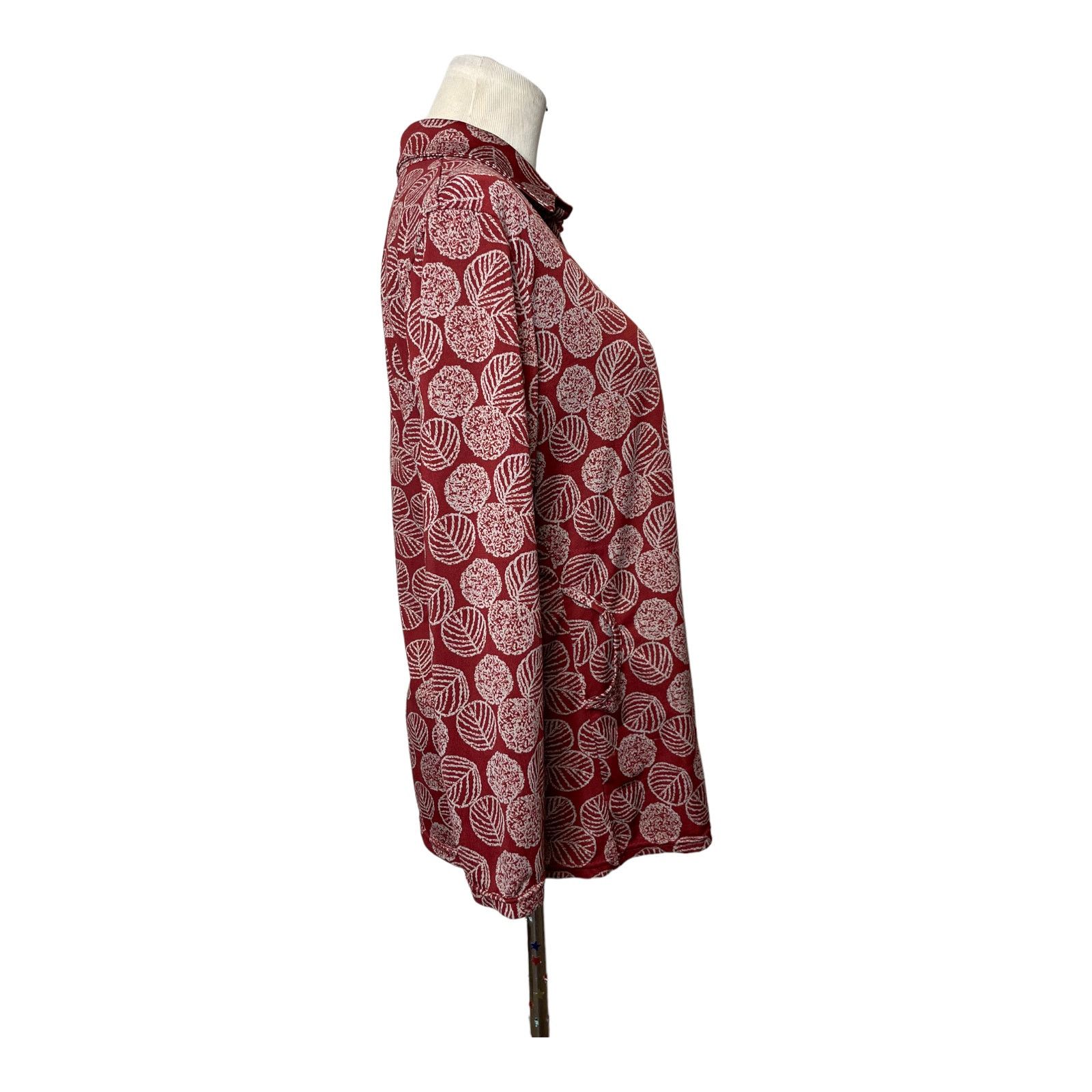 Vintage Vintage 3/4 sleeves leaves print red blouse size XL Size XL / US 12-14 / IT 48-50 - 9 Thumbnail
