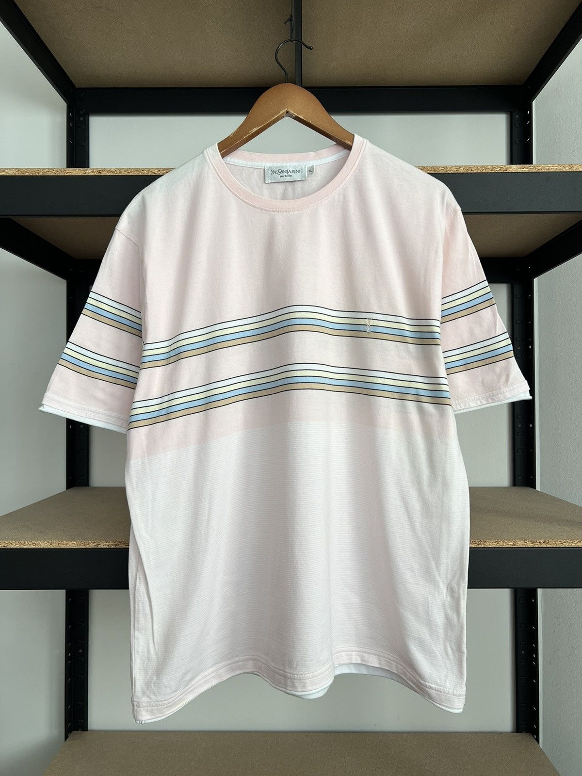 Yves Saint Laurent Vintage 90s Yves Saint Laurent Striped T-shirt Size US XL / EU 56 / 4 - 2 Thumbnail