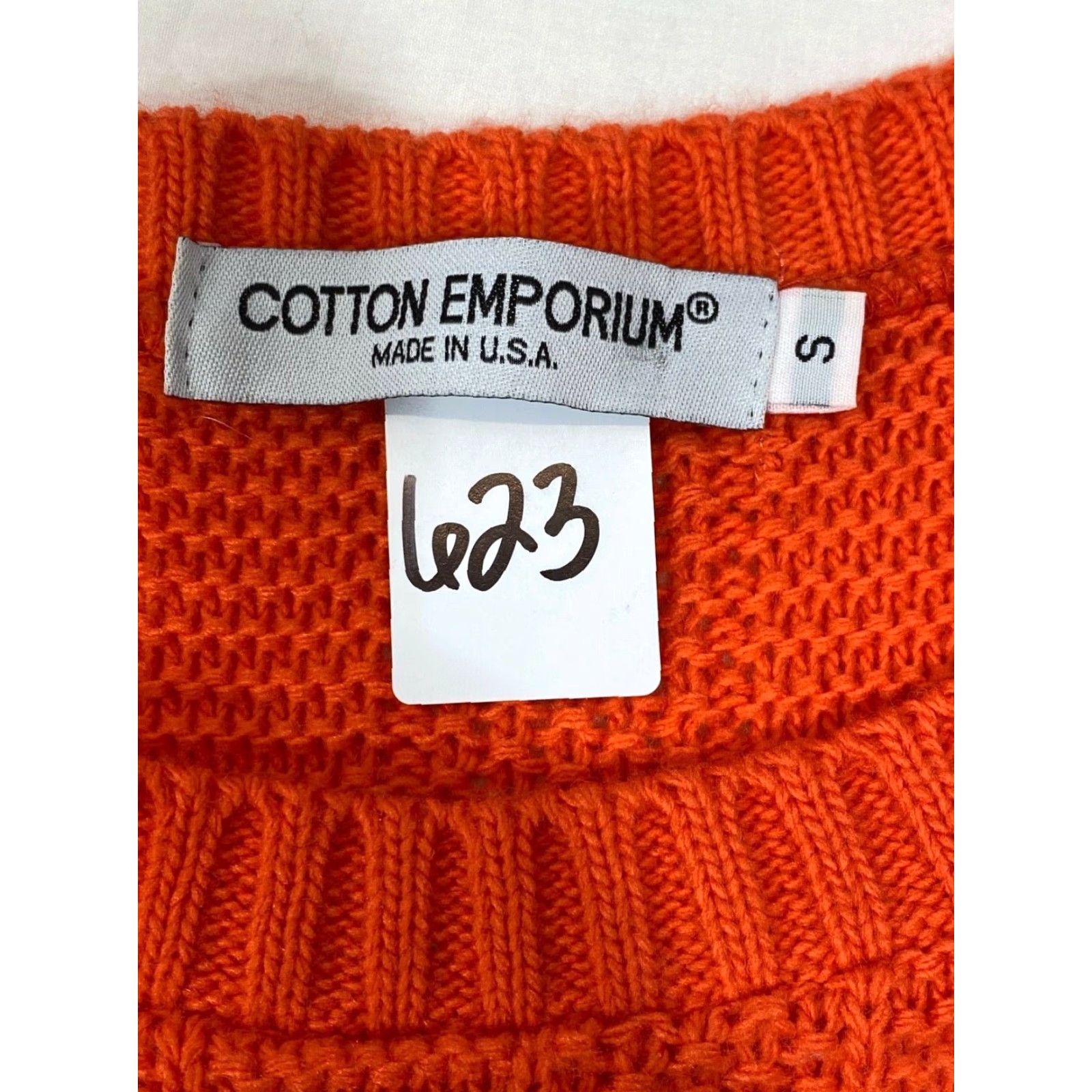 Vintage Cotton Emporium Women’s Orange Knit Crop Sweater Sz Small #623 Size S / US 4 / IT 40 - 3 Thumbnail