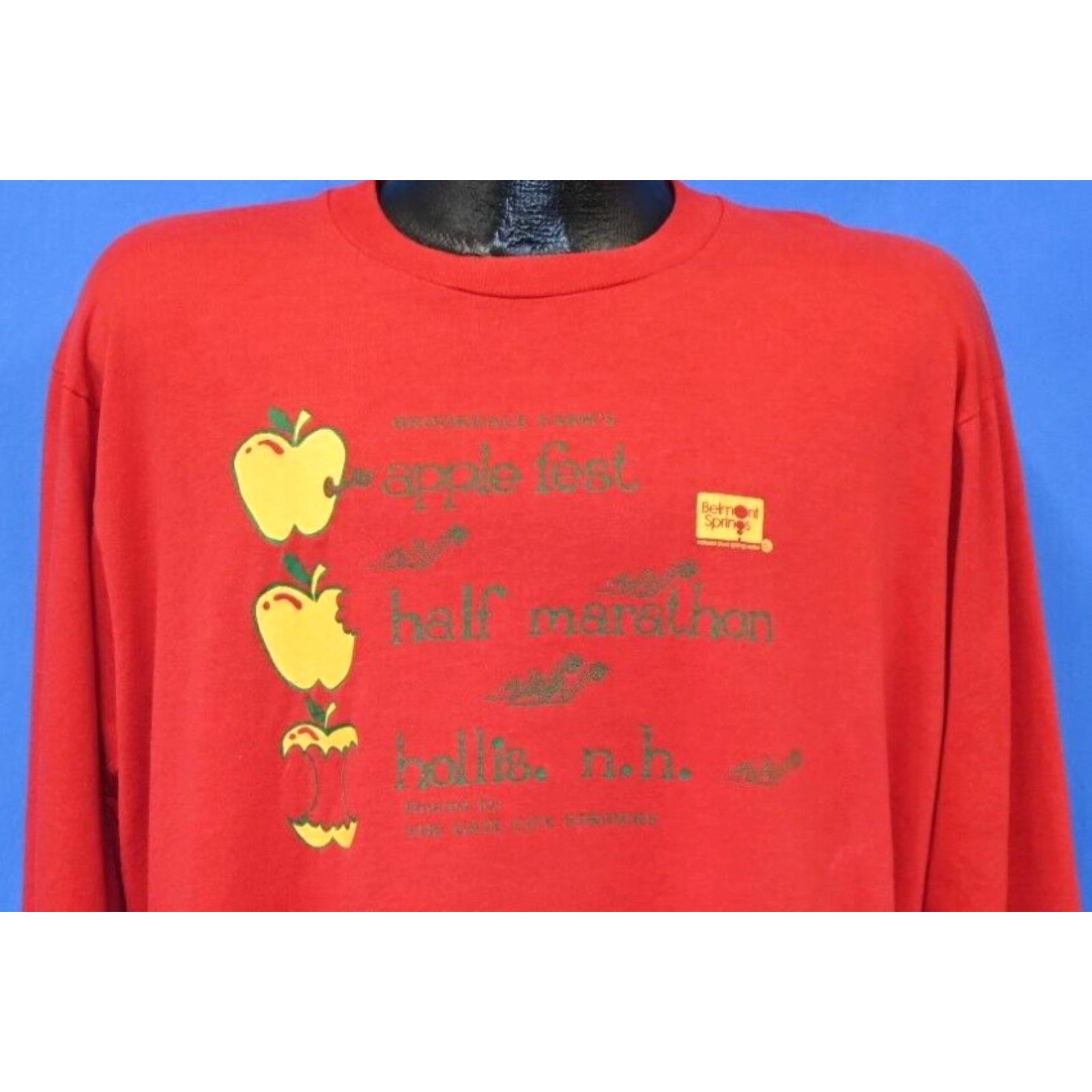 image of Screen Stars VTG 80's Brookdale Farm Apple Fest Marathon Hollis New Hampshire Long sleeve T-Shirt X