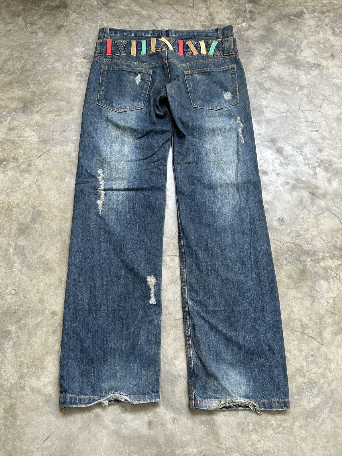 Japanese Brand Nylaus Jeans Double Waist Distressed Pant Size 32 Size US 32 / EU 48 - 10 Thumbnail