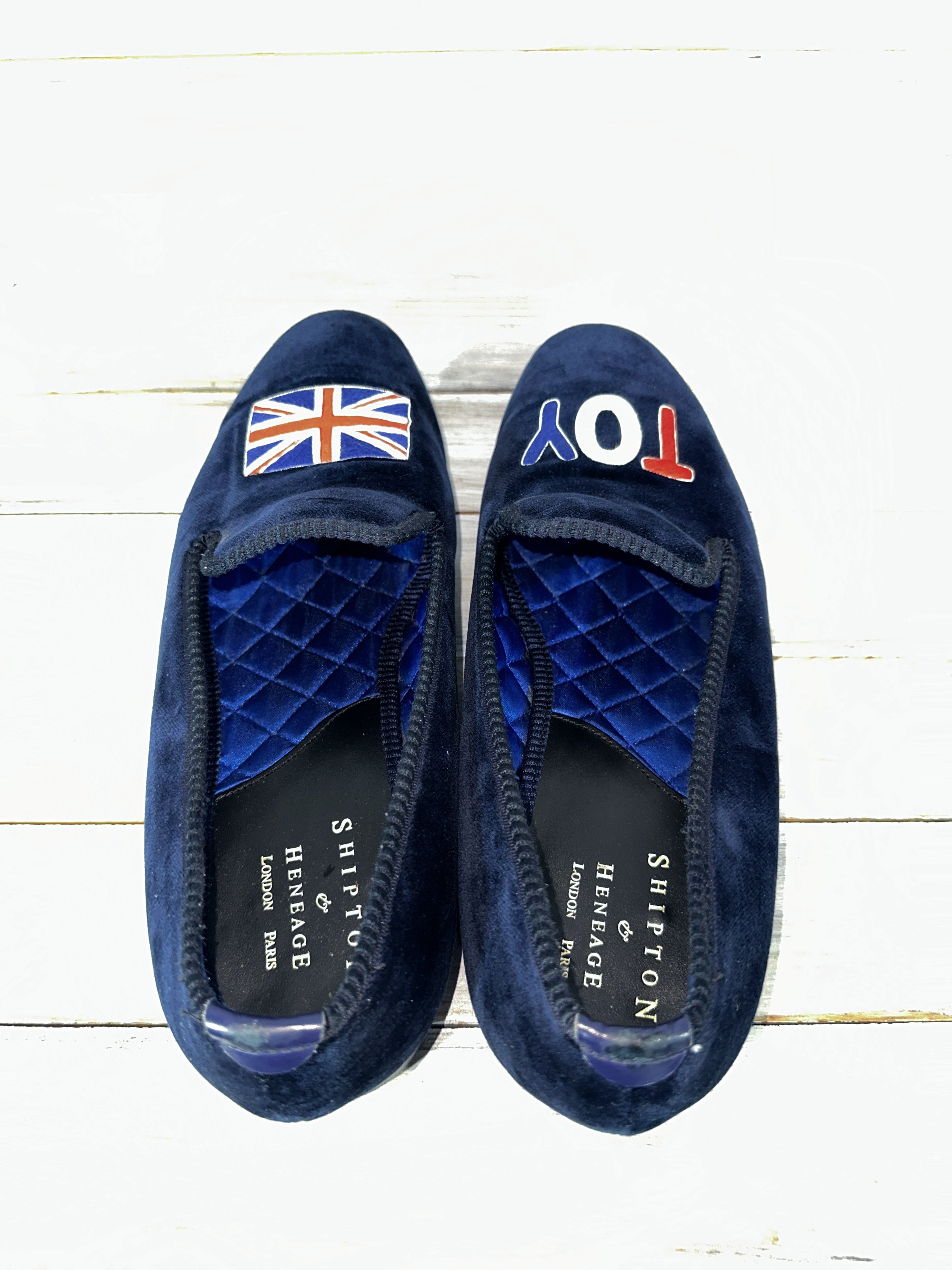 Shipton & Heneage SHIPTON HENEAGE Men's Toy Union Jack Motif Velvet Slipper Size US 11.5 / EU 44-45 - 12 Thumbnail