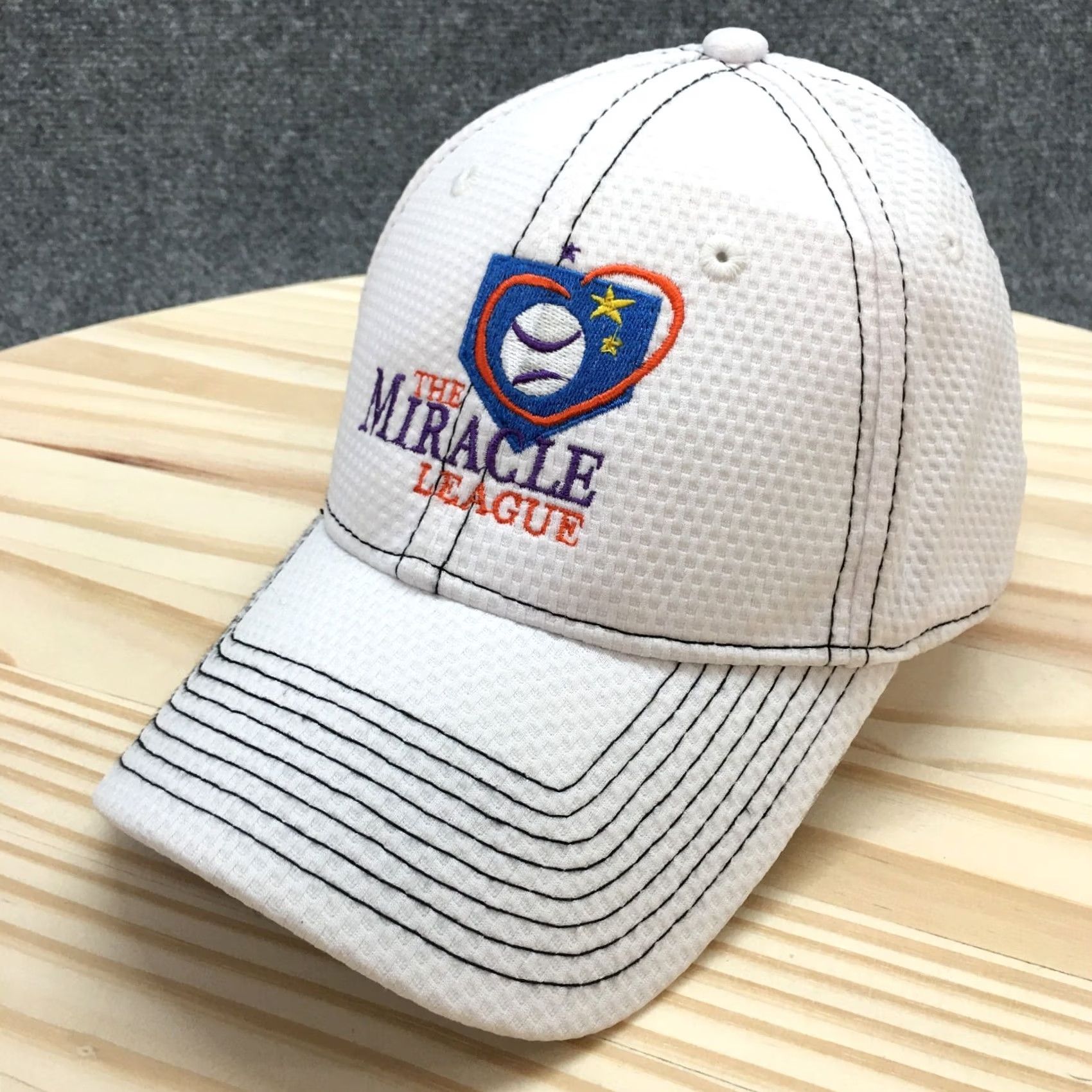 New Era New Era The Miracle League White M-L Fitted Baseball Hat Mens Embroidered Logo Size ONE SIZE - 2 Thumbnail